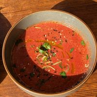 Beetroot mushroom soup Yummy! at Moksha in Kaunas