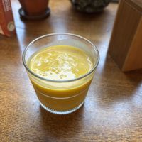 Passion fruit and mango lassi  at Moksha in Kaunas