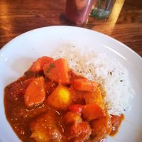 The coconut mango curry was delishes at Moksha in Kaunas