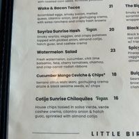 Menu   at Birdies Social Club in West Sacramento