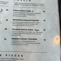 Menu   at Birdies Social Club in West Sacramento