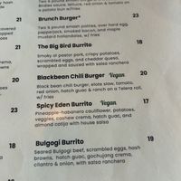 Menu   at Birdies Social Club in West Sacramento