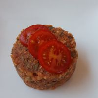 Tomato tatar at Katharinas Veganer Naturgasthof in Lienz