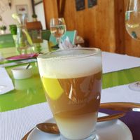 Rice milk cafe latte at Katharinas Veganer Naturgasthof in Lienz