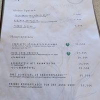 Speisekarte, vegane Speisen sind klar markiert at Distelschänke in Thüringen