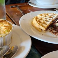 Chocolate chip waffle at Sanctuary Bistro in Charlotte