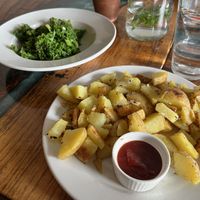 Garlic greens and potatoes   at Sanctuary Bistro in Charlotte