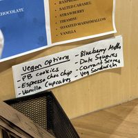 vegan options listed   at Copper Kettle Coffee House in Thunder Bay