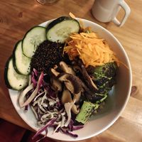 Veg poke bowl at Om Asían Restobar in Cuzco