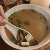 Miso soup at Om Asían Restobar in Cuzco