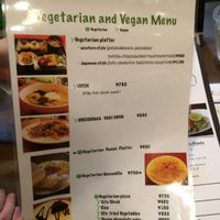 The menu at Art Cafe ELK in Hiroshima