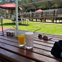 Juice and soy milkshake   at carriage cafe Seville  in Seville