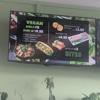 Vegan menu at Saigon Bites in Thornbury