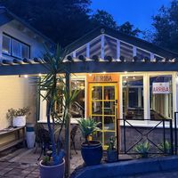 Exterior entrance from the Baptist Church Car park   at Taqueria Arriba in New York