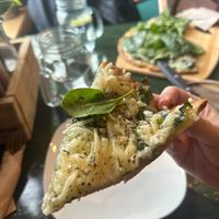 Garlic Olive Oil White Pizza at House of Bogini in Lake Geneva