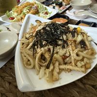 Udon and fried mushrooms  at Color Me Vegan in Phan Rang