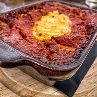 Vegan lasagna bolognese at Moon in Siracusa