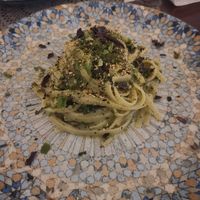 Seaweed pasta at Moon in Siracusa