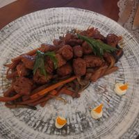 Soy chunks with marinade at Moon in Siracusa