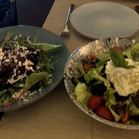 Beetroot carpaccio and ‘burrata’ starters  at Moon in Siracusa