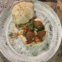 The Hummus! So flavoursome and the falafels were so yummy!   at Moon in Siracusa
