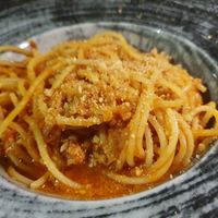 Spagetti con ragú at Moon in Siracusa