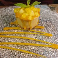 Tarta de queso con mango at Moon in Siracusa