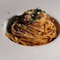 Sicilian pasta with seaweed at Moon in Siracusa