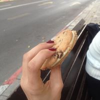 Chocolate chip halva cookie cake. Amazing! at Seeds in Tel Aviv