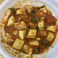 Tofu in tomato sauce (very garlicy and great)   at Vegan mama in Chiang Mai