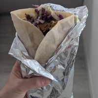 Shawarma wrap at Aravegans in Buenos Aires