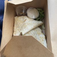 Sweet potato + black bean quesadilla w/ lime aioli at Blue Wing Frog in Strasburg