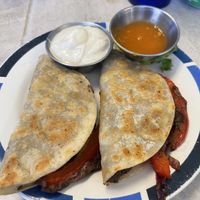 Black bean & sweet potato quesadillas   at Blue Wing Frog in Strasburg