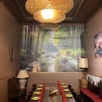 The interior includes this section at the back, perfect for larger groups or special occasions   at Vegan Garden Friedrichshain in Berlin