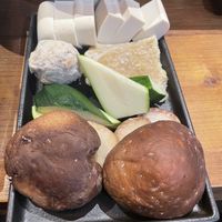 More veggies, tofu, mock meatt  at 佐一茶屋 in Chiayi County