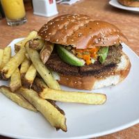 Soy meat burger  at RESTAURANTE HUACACHINA SUNSET in Ica