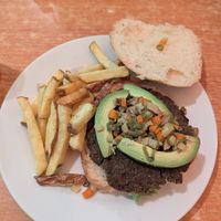 Vegetarian burger at RESTAURANTE HUACACHINA SUNSET in Ica