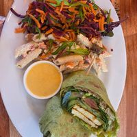 Tofu wrap with salads at Radhey Chai Bar in Fitzroy