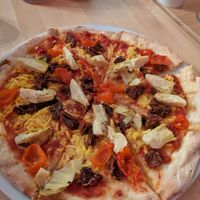 Vegan pizza at The Cliffe Lounge Bar & Kitchen in England