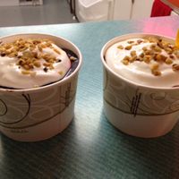 Vegan hot fudge at Ice Cream Cafe in Orleans