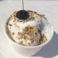 Vegan Hot Fudge Sundae at Ice Cream Cafe in Orleans