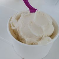 Salty caramel. Vegan, very creamy texture. at Ice Cream Cafe in Orleans