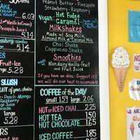 Summer 2018 menu at Ice Cream Cafe in Orleans