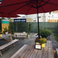 Seating at Atlas Meat-Free Delicatessen in Miami