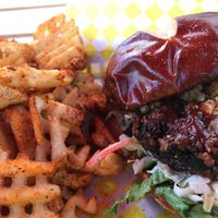 BBQ burnt tips with cold slaw at Atlas Meat-Free Delicatessen in Miami