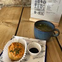 Kimchi aioli inari and miso soupp  at Sprout Norwich in Norwich