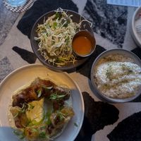 Miso Glazed Eggplant and white cabbage slaw  at Moonlight Japanese in Byron Bay