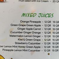 Fresh juice menu at Shore Time Kainang Pinoy - Souq in Doha