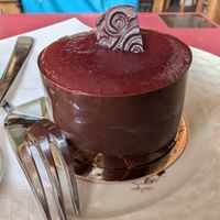 Chocolate cherry cake (petit four) at Winterfeldt Schokoladen in Berlin