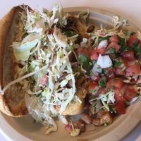 Vegan torta and taco at Plant Food for People in Los Angeles